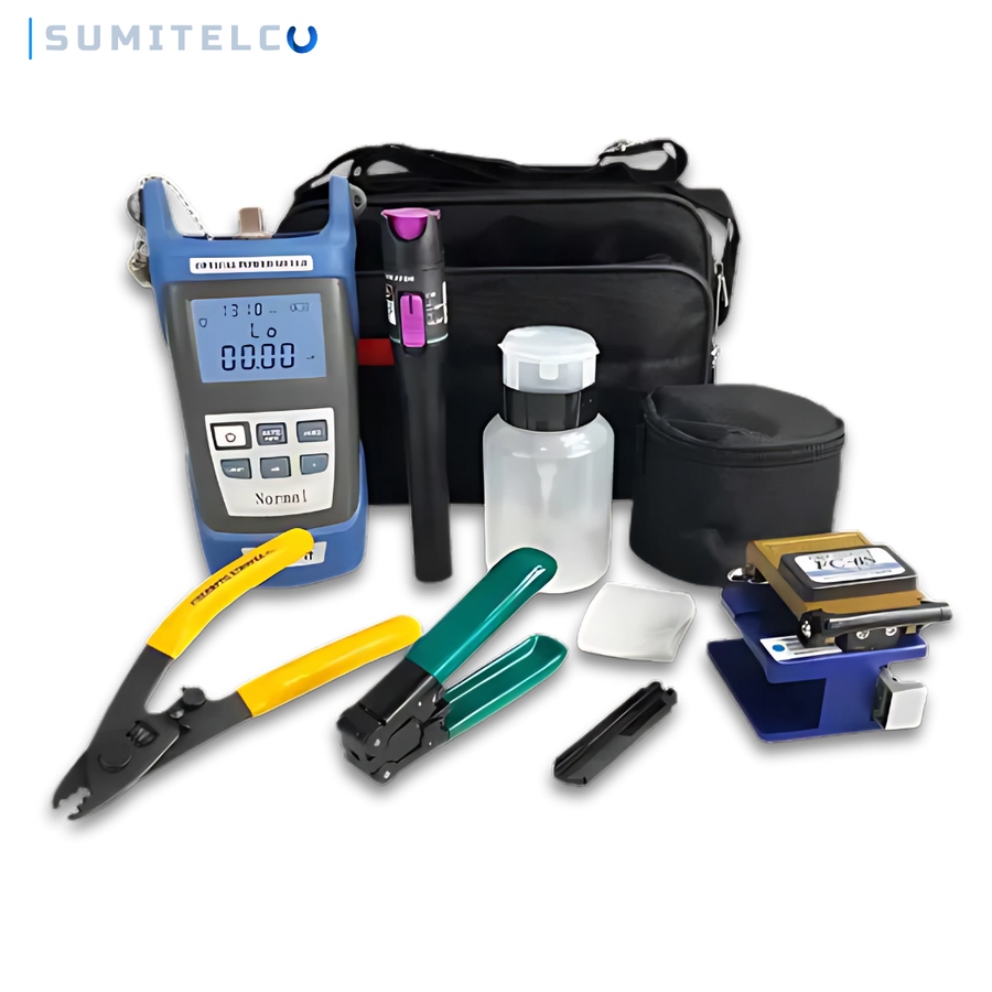 Kit de herramientas para fibra óptica FTTH fusionadora y accesorios
