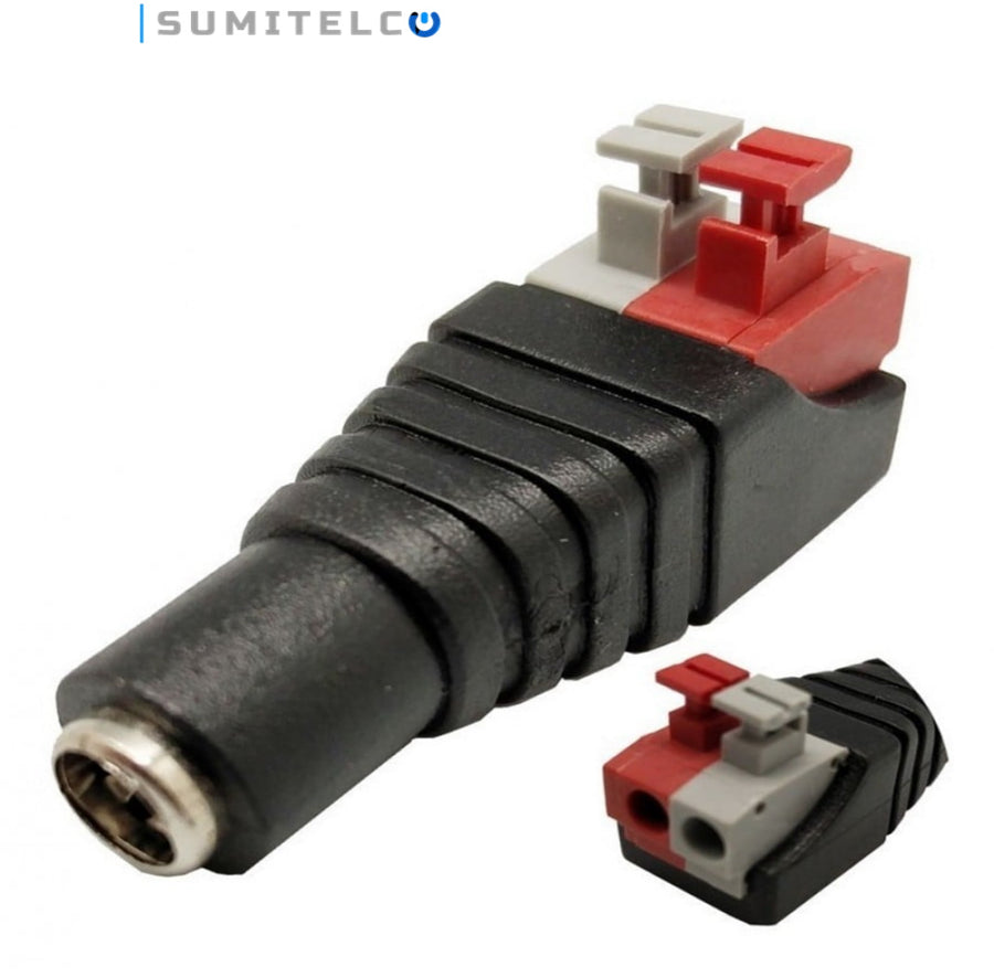 Conector DC hembra a presión para cámaras CCTV instalación rápida
