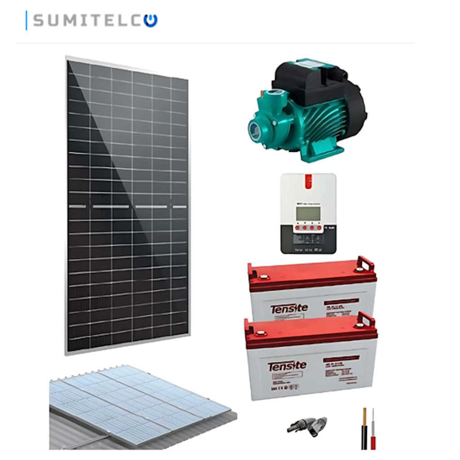 Kit de bombeo solar con panel y controlador para agricultura y riego