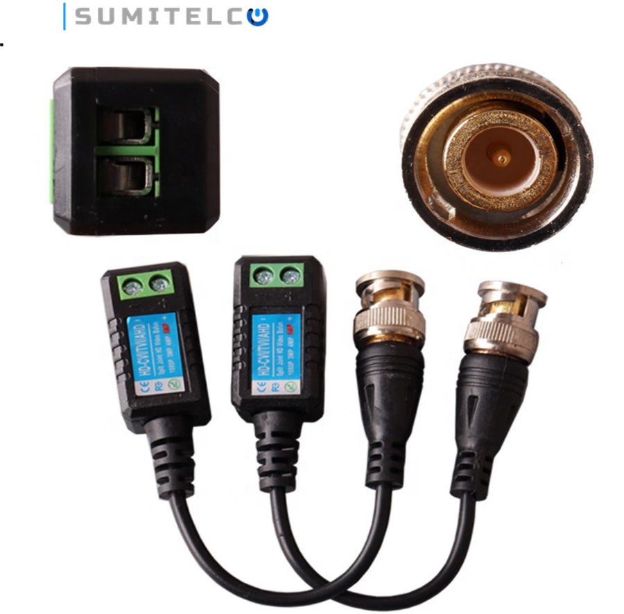 Balun pasivo KE100 2MP azul para cámaras CCTV par trenzado Colombia