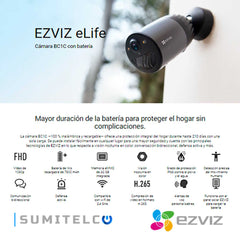EZVIZ BC1C – 2MP con batería recargable 7800mAh