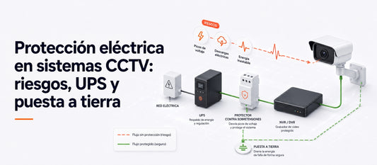 Protección eléctrica en sistemas CCTV: riesgos, UPS y puesta a tierra