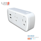 SA-SE22 Litte, Toma Corriente WiFi 2 Salidas + 2 USB Tuya Smartlife