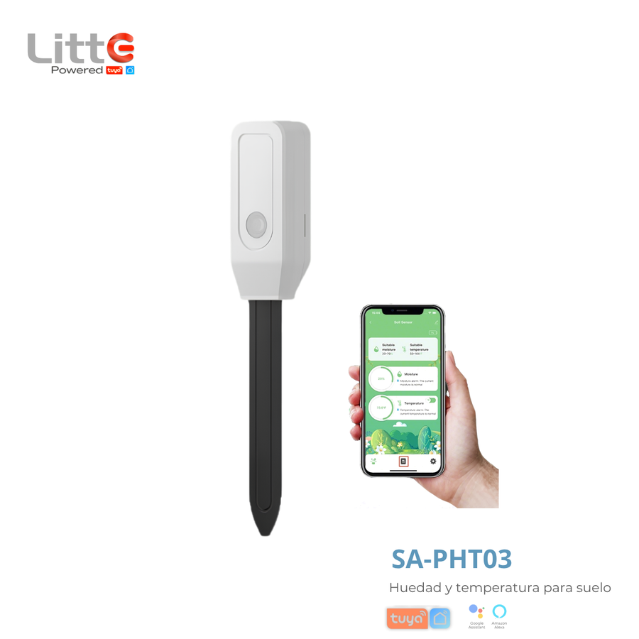 SA-PHT03 Litte, Sensor de Temperatura y Humedad del Suelo WiFi Tuya Smartlife