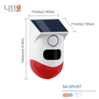 SA-PIR07 Litte, Sensor PIR Solar WiFi Exterior con Sirena 120dB Tuya Smartlife