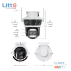 Camara WiFi PTZ Triple Lente 2MP Exterior Litte SC-OT9MP — 270° Tuya Smart