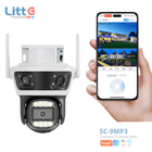 Camara WiFi PTZ Triple Lente 2MP Exterior Litte SC-OT9MP — 270° Tuya Smart