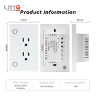 SA-T2 Litte, Toma Corriente WiFi 2 Salidas 16A Tuya Smartlife