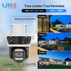 Camara WiFi PTZ Triple Lente 2MP Exterior Litte SC-OT9MP — 270° Tuya Smart