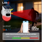 SA-PIR07 Litte, Sensor PIR Solar WiFi Exterior con Sirena 120dB Tuya Smartlife