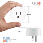 SA-SE03 Litte, Enchufe Inteligente WiFi 16A con medidorTuya Smartlife