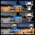 Camara WiFi PTZ Triple Lente 2MP Exterior Litte SC-OT9MP — 270° Tuya Smart