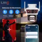Camara WiFi PTZ Triple Lente 2MP Exterior Litte SC-OT9MP — 270° Tuya Smart