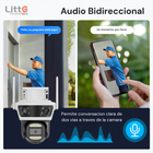 Camara WiFi PTZ Triple Lente 2MP Exterior Litte SC-OT9MP — 270° Tuya Smart