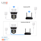 Camara WiFi PTZ Triple Lente 2MP Exterior Litte SC-OT9MP — 270° Tuya Smart