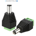 Bornera macho detalle conexión conector eléctrico para cámaras CCTV