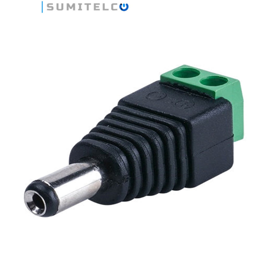 Bornera macho conector eléctrico para instalación CCTV seguridad Colombia