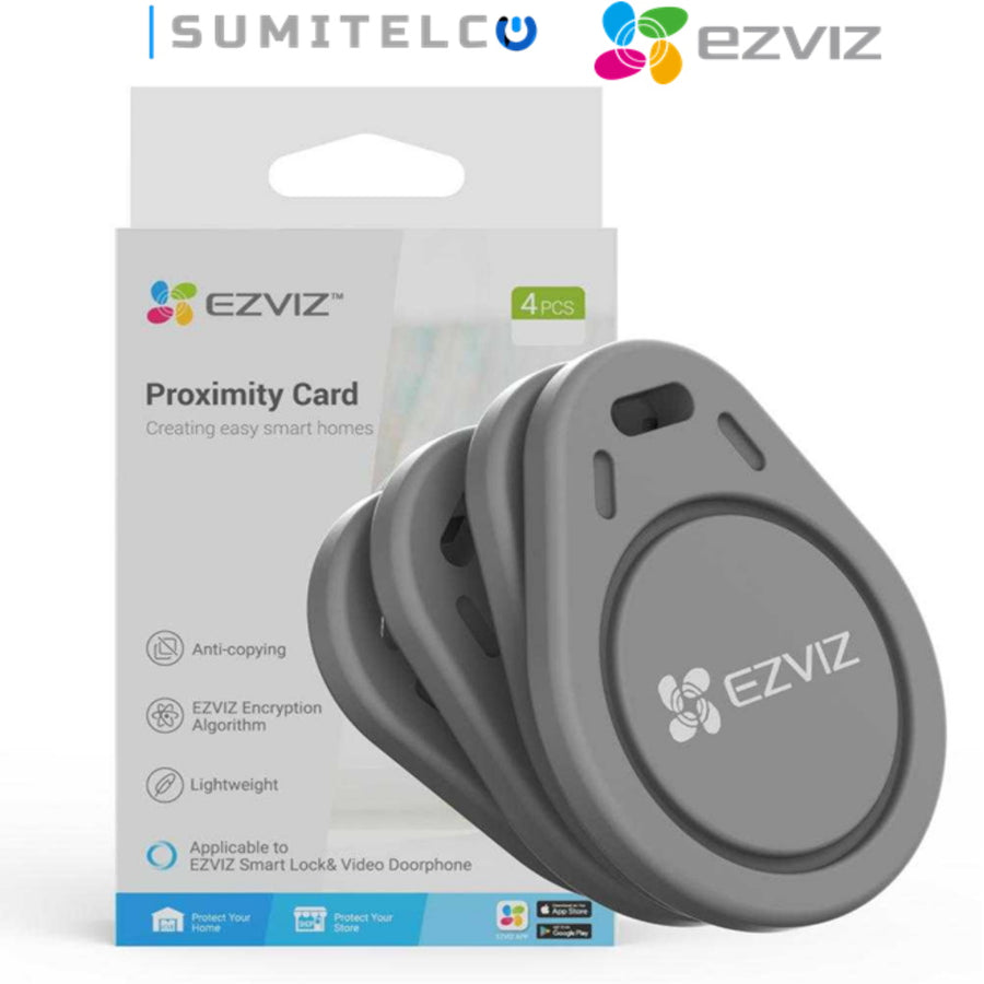 Set de 4 tags NFC EZVIZ para cerraduras inteligentes control de acceso