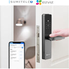 EZVIZ DL05 vista lateral cerradura biométrica con lector de huella