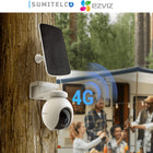 EZVIZ EB8 vista lateral cámara solar exterior con panel recargable
