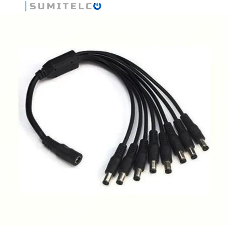 Cable pulpo corriente CCTV 1x8 distribuidor 12V para fuente central