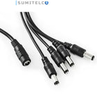 Cable pulpo 1x4 detalle conectores DC distribución corriente CCTV