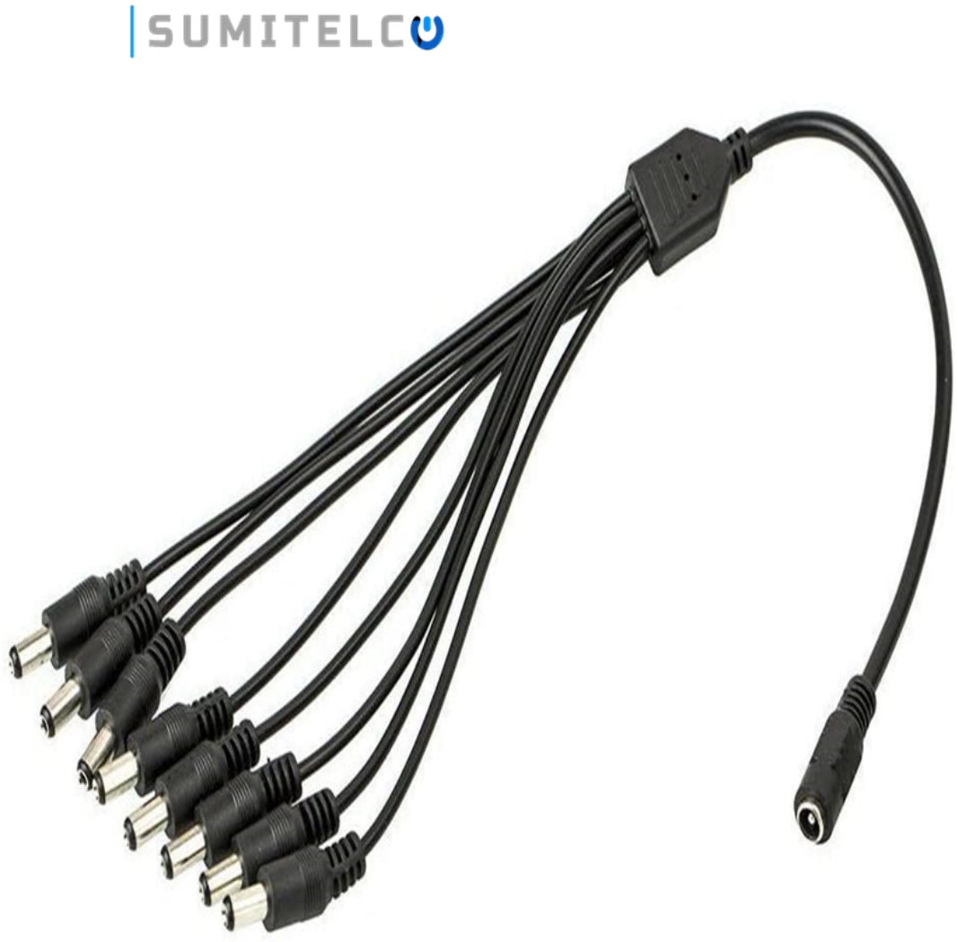 CABLE PULPO CORRIENTE CCTV 1X8
