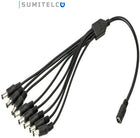 Cable pulpo 1x8 detalle conectores DC distribución corriente CCTV