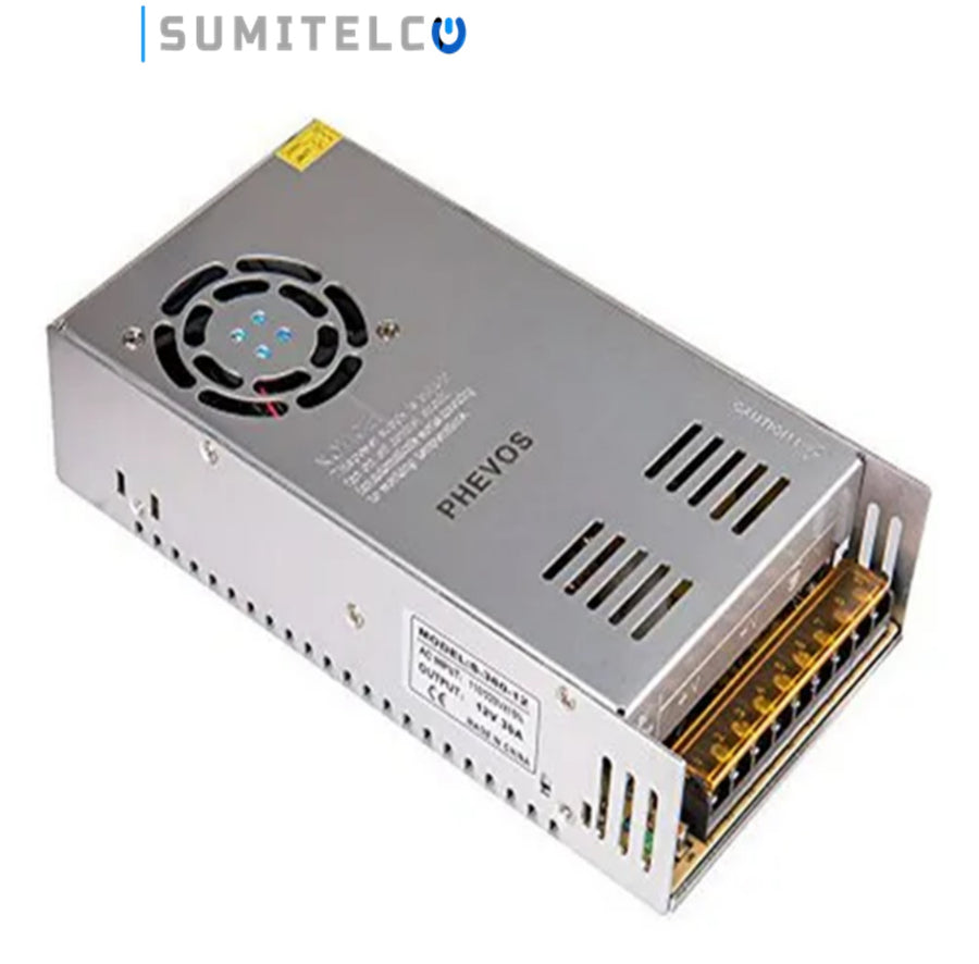Fuente alimentación CCTV 12V 30A para instalaciones de seguridad Colombia