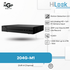 DVR-204G-M1 HiLook, DVR 4 Canales H.265+ 1080P Lite Metal AoC