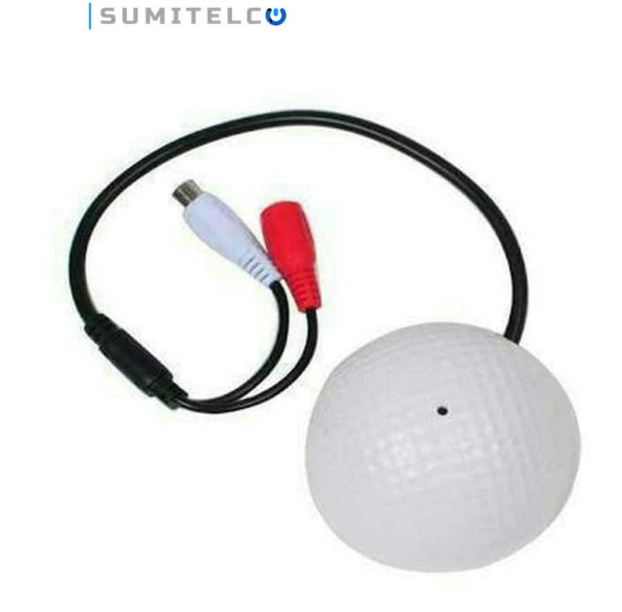 Micrófono CCTV tipo bola golf para DVR NVR grabación audio seguridad
