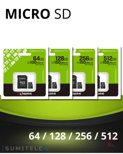 Micro SD Kingston, Tarjeta de Memoria 64GB / 128GB / 256GB / 512GB / 1TB