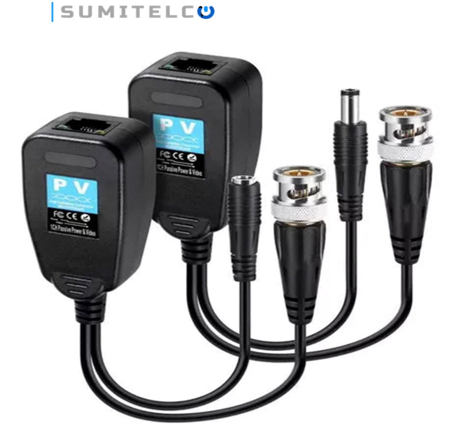Balun pasivo RJ45 transmisión video CCTV por cable de red Colombia